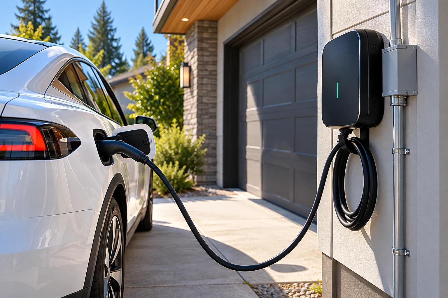 Level 2 high-speed EV home charging setup with cold-weather battery preconditioning in Spokane